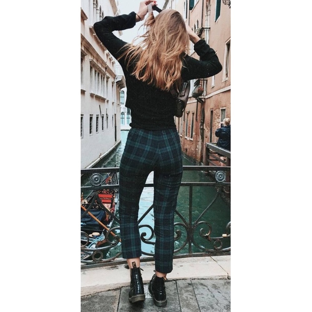 ⭐️SOLD⭐️ vintage high waist tartan plaid trousers - Picture 2 of 7